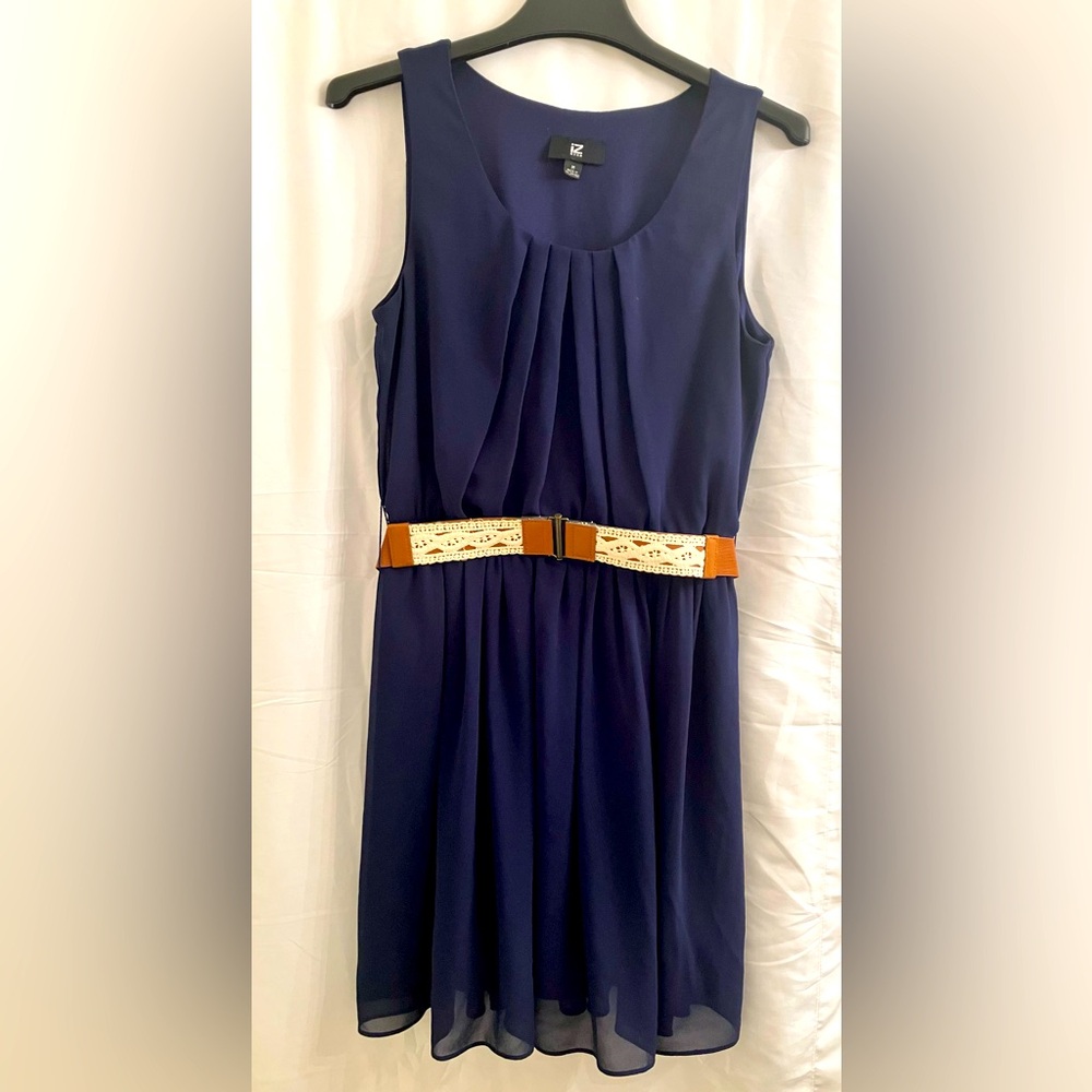 IZ Byer Navy Blue Sleeveless Dress